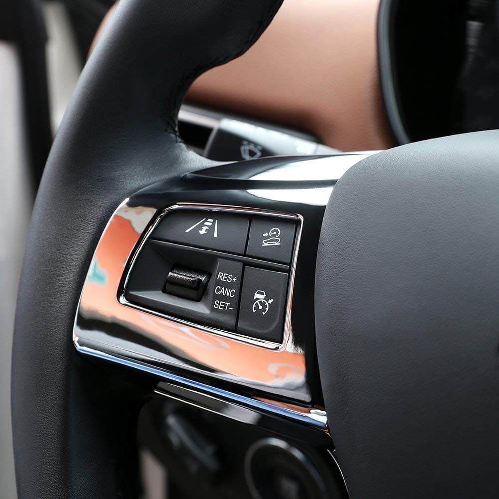 ABS Plastic Steering Wheel Button Frame Cover Trim for Maserati Levante Ghibli Quattroporte chrome silver
