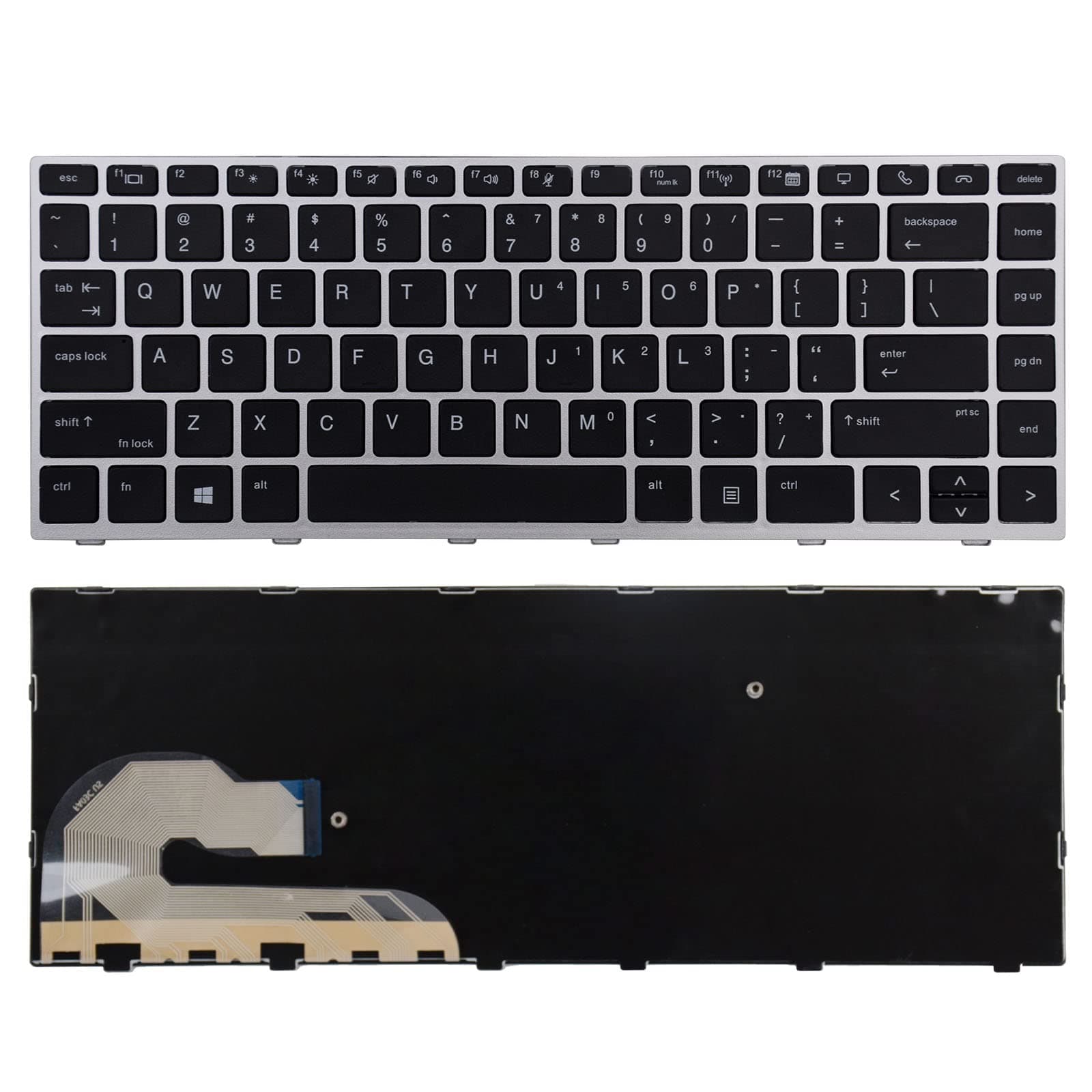 TLBTEK Keyboard Replacement Without Backlight Compatible with HP EliteBook 745 G5 745 G6 840 G5 846 G5 840 G6 846 G6,ZBook 14u G5,14u G6 Laptop L45090-B31 L45090-001 2B-BBU01Q100 2B-ABU07Q100