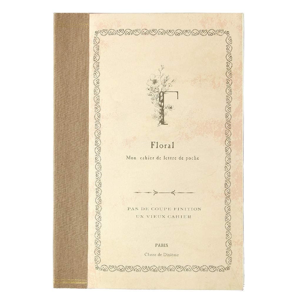 Time Concept Rough B6 Floral Notebook - 5" x 7", 144 Sheets - Old Book Vintage Style, Composition Journal