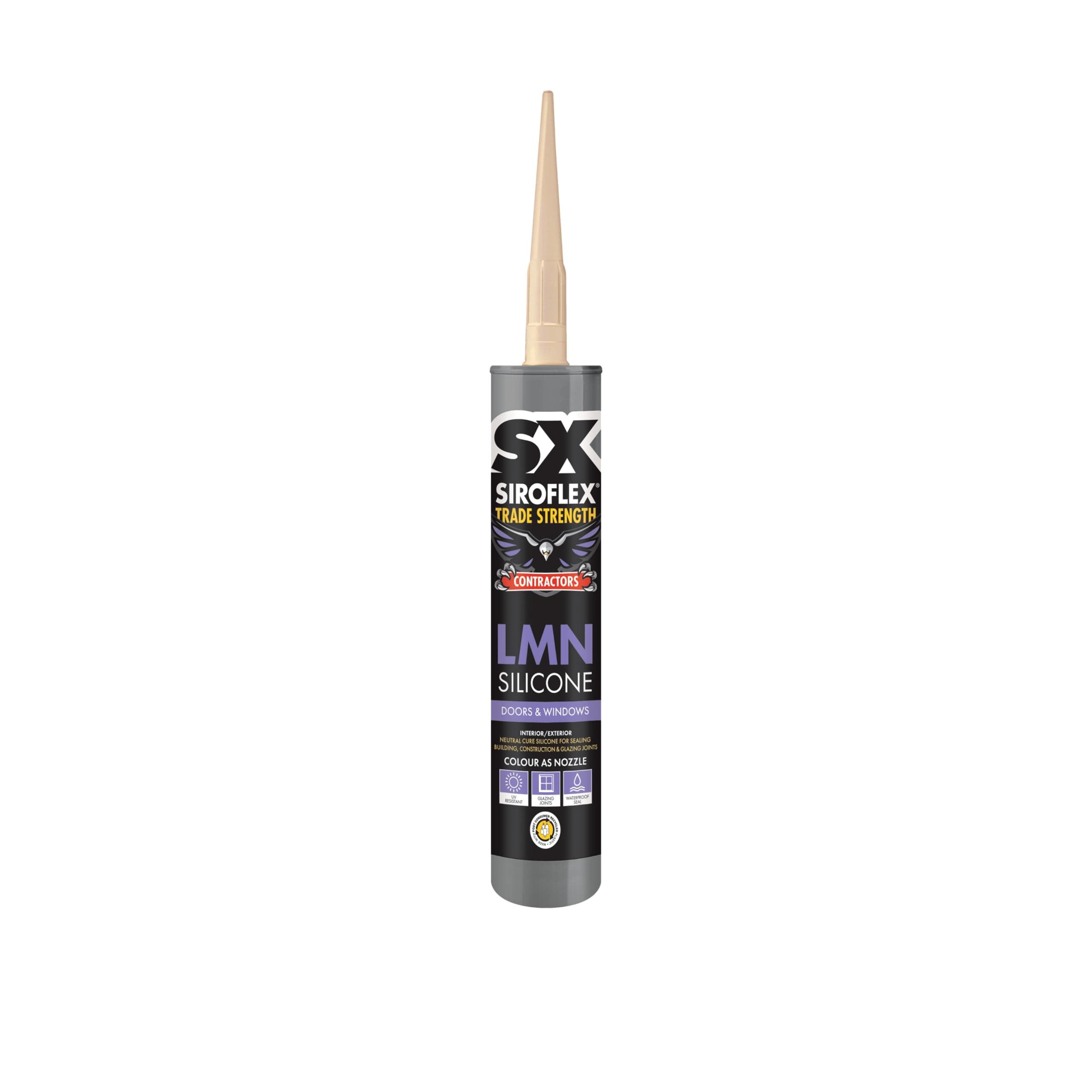 Siroflex SX Contractors Low Modulas Neutral Cure Silicone Seals Most Building and Glazing Joints, Almost Odourless and Forms a Durable Rubber Seal, Size - 300ml Colour - Oak