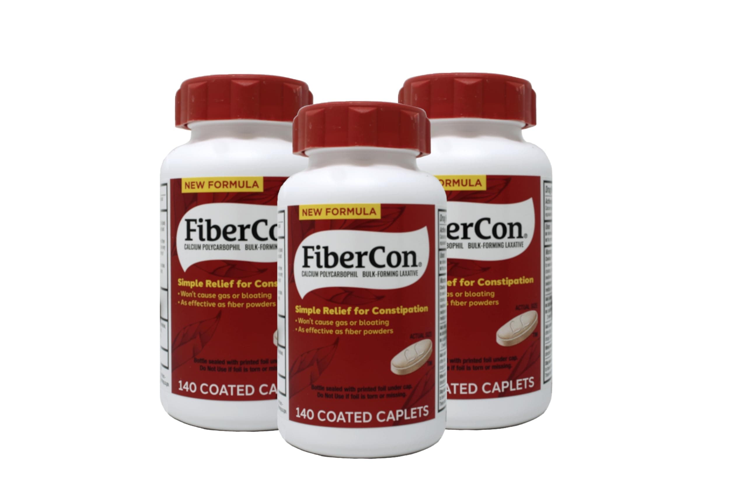 Fiber Therapy for Regularity, Caplets, Value Size 140 caplets (Pack of 3) by Fibercon