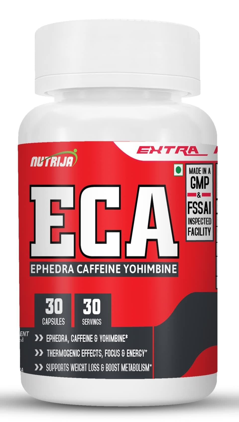 - ECA - Ephedra, Caffeine & Yohimbine Stack - Servings - 30 Capsules