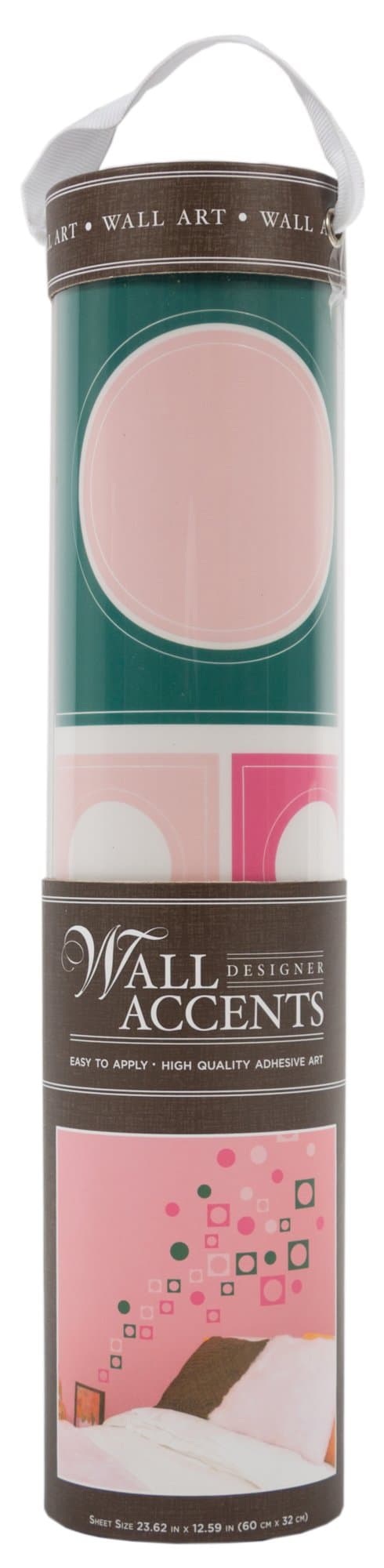 DCWVDie Cuts With A View Regular Peel & Stick Wall Art, Deco Squares & Circles Teal/Pink/Light Pink