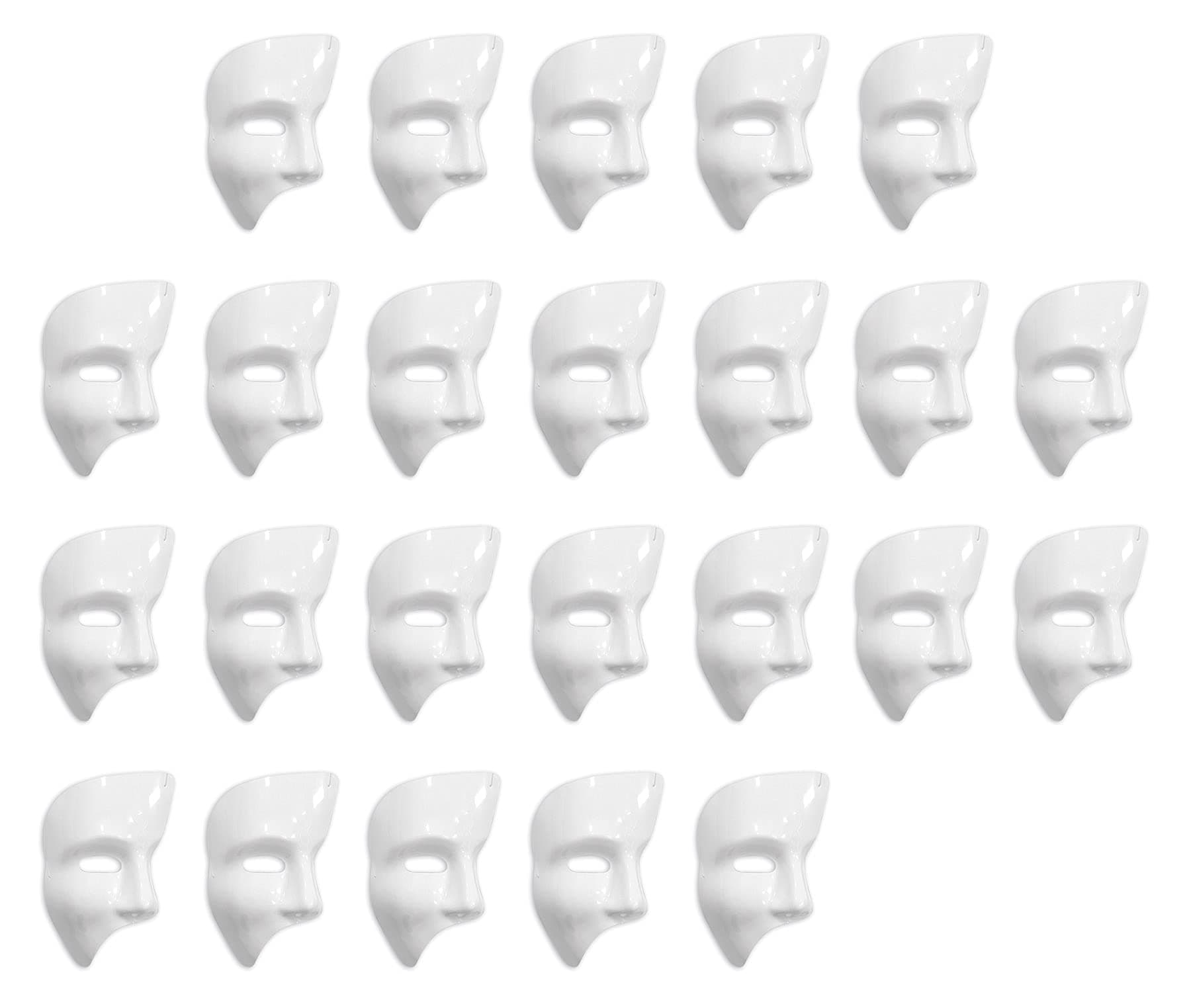 24-Pack Phantom Mask, White Halloween Costume Accessory for Masquerade with Elastic, Phantom Face Covering for Parties & Gatherings, One Size