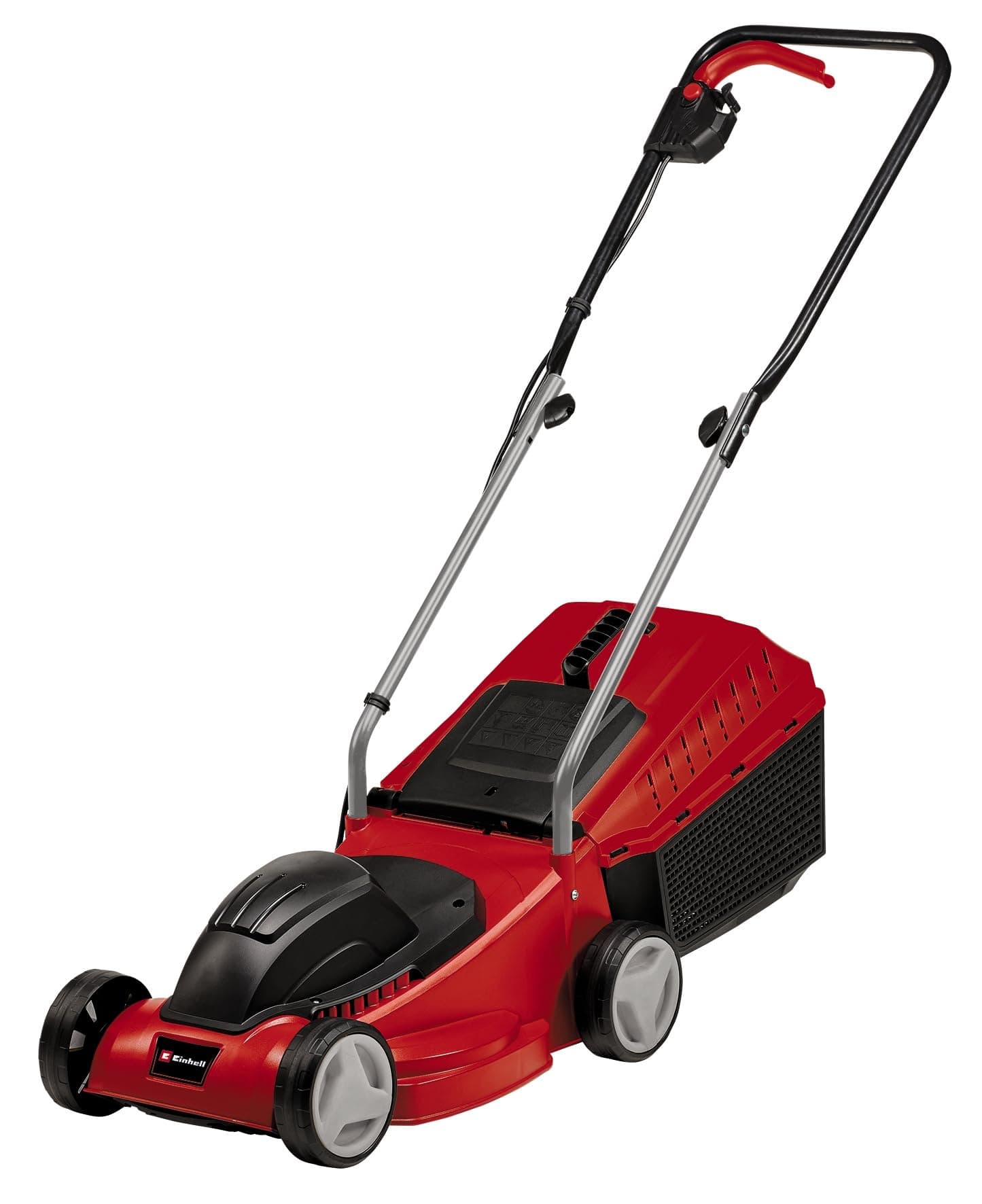 Einhell Electric Lawn Mower, 32cm Cutting Width, 30L Grass Box, 3 Cutting Height Levels - Lightweight Corded Walk-Behind Lawnmower For Small To Medium Gardens GE-EM 1032