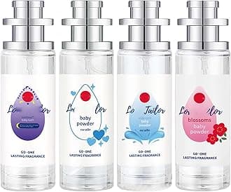 4Pcs Baby Powder Perfume, Baby Soft Perfume - Gentle Floral Fragrance Spray - Long-Lasting Freshness, Hypoallergenic 1.23fl oz Pheromone