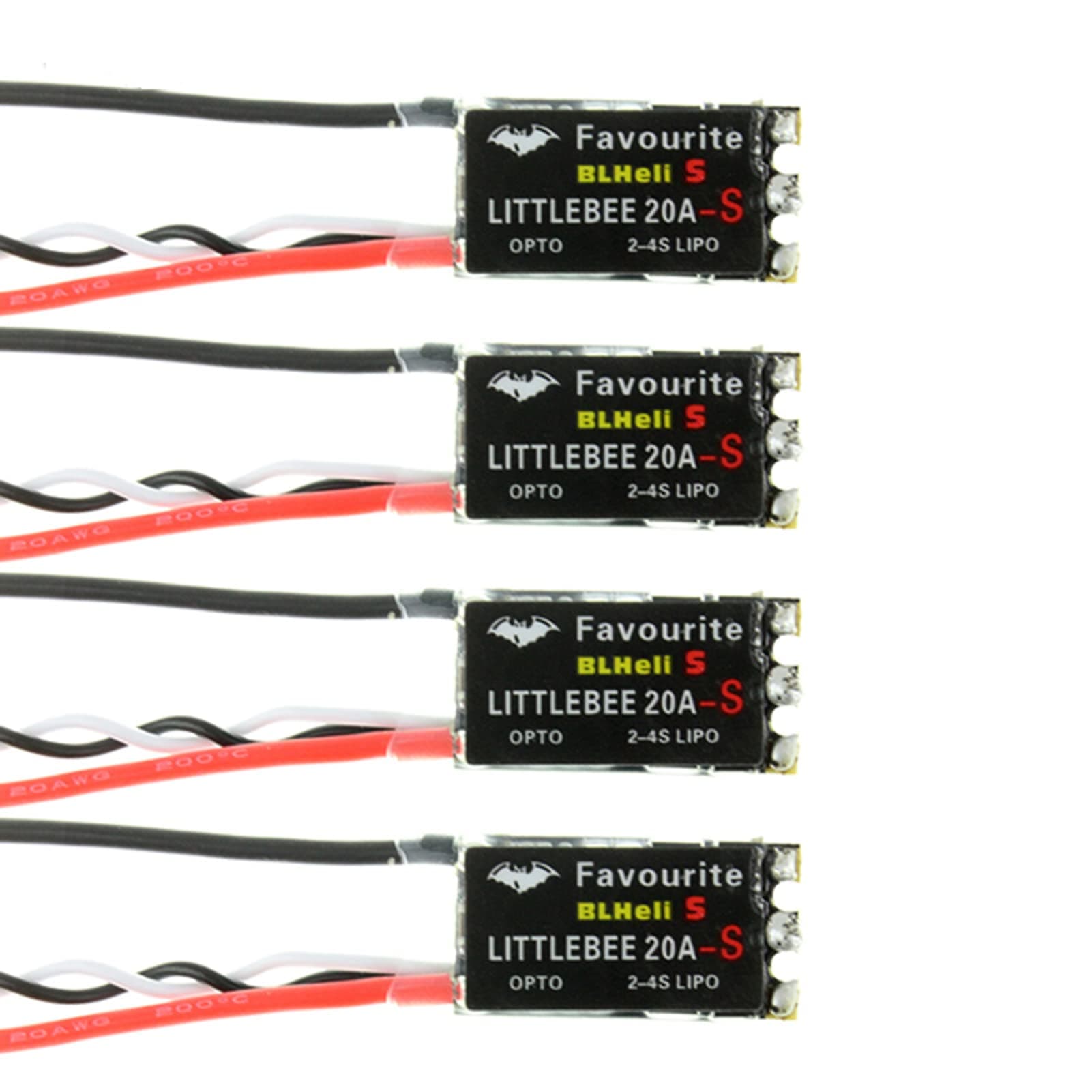 dsfenFVT LittleBee 20A ESC 4PCS Brushless Electronic Speed Controller 2-4S Supports Mulitshot Oneshot42 OneShot125 for FPV Multicopter Quadcopter