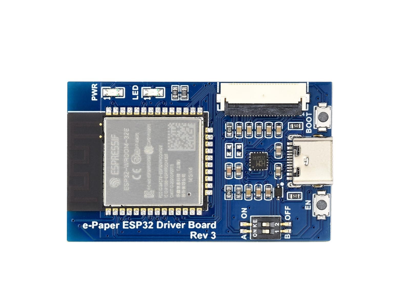 Waveshare Universal e-Paper Driver Board with WiFi BT SoC ESP32 Onboard Supports Various SPI e-Paper Raw Panels
