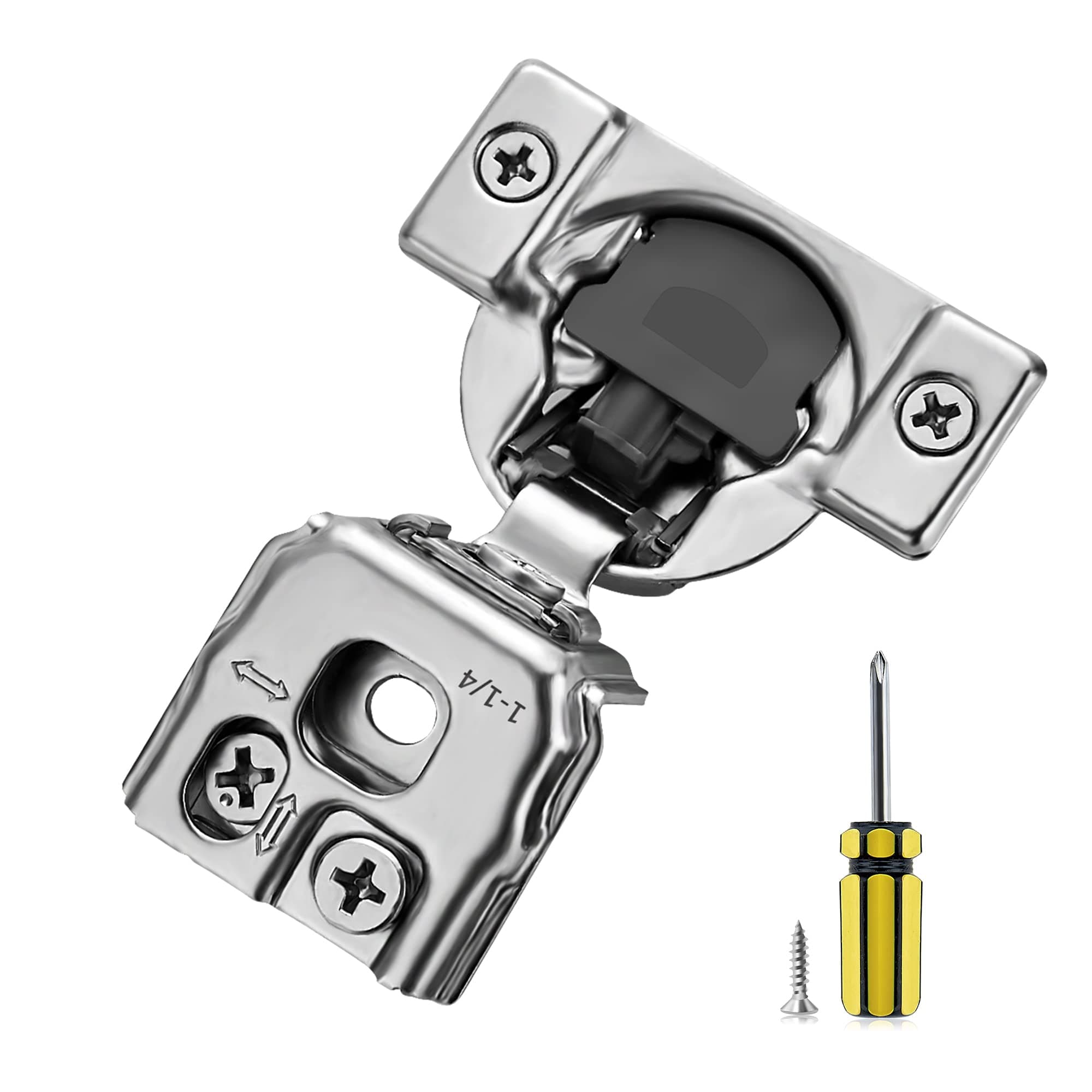 Ravinte 60 Pack 30 Pair 1-1/4 inch Overlay Cabinet Hinges Kitchen Soft Close Cabinet Hinges Hidden Door Hinge For Kitchen Cabinet Hinges Stainless Steel Adjustable Hinges Satin Nickel Cabinet Hardware