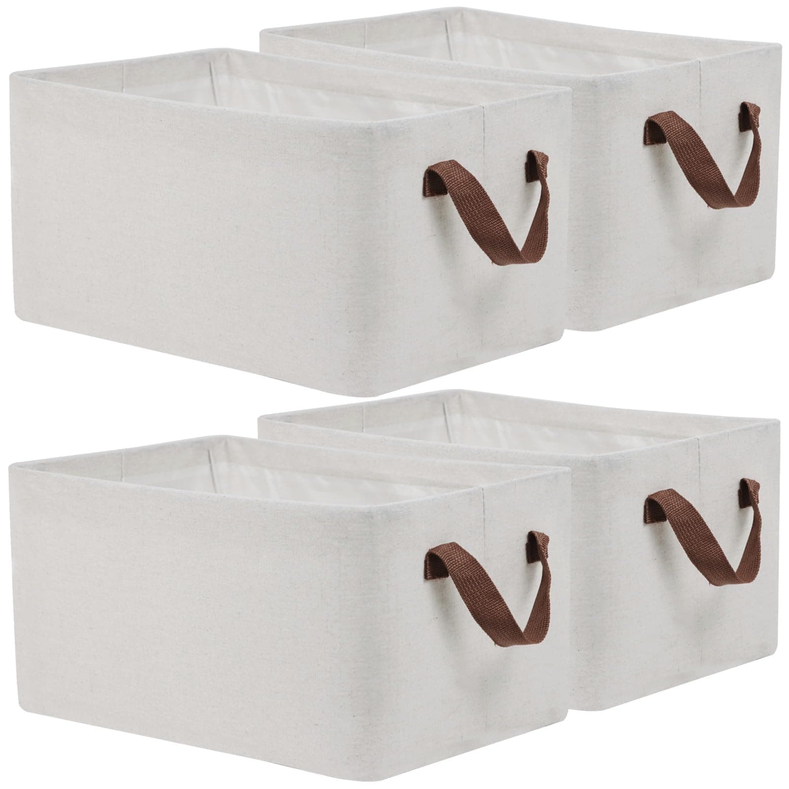 4 Pcs Shelf Baskets Linen Organization Bins, Folding Fabric Storage Basket Bin, Closet Organizers and Storage, Foldable Organizer Boxes Containers for Organizing Wardrobe, Shelves, Bedroom