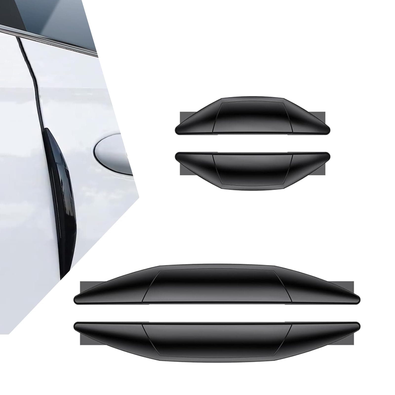 4 PCS Car Door Anti-Collision Strip, Hollow Structure Buffer Shock-Absorbing Protection Device, Embedded Waterproof Self-Adhesive Side Door Edge Bumper Decoration, Universal for Car (Black)