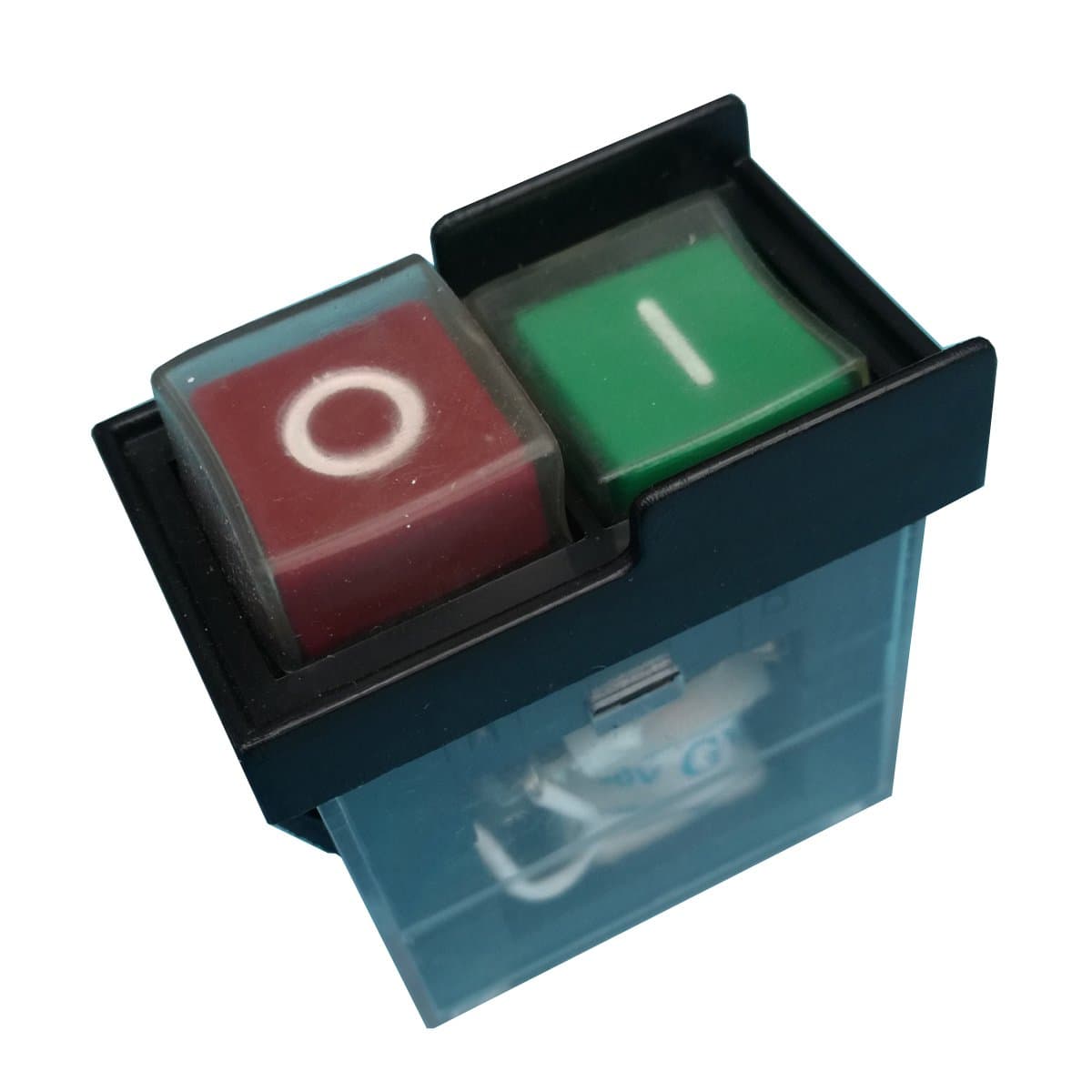 KJD6 5E4 250V Industrial Waterproof Electromagnetic Pushbutton Switch Power On Off Push Button Switches for Drill Saw Cutter Machine, Pack of 2, Black