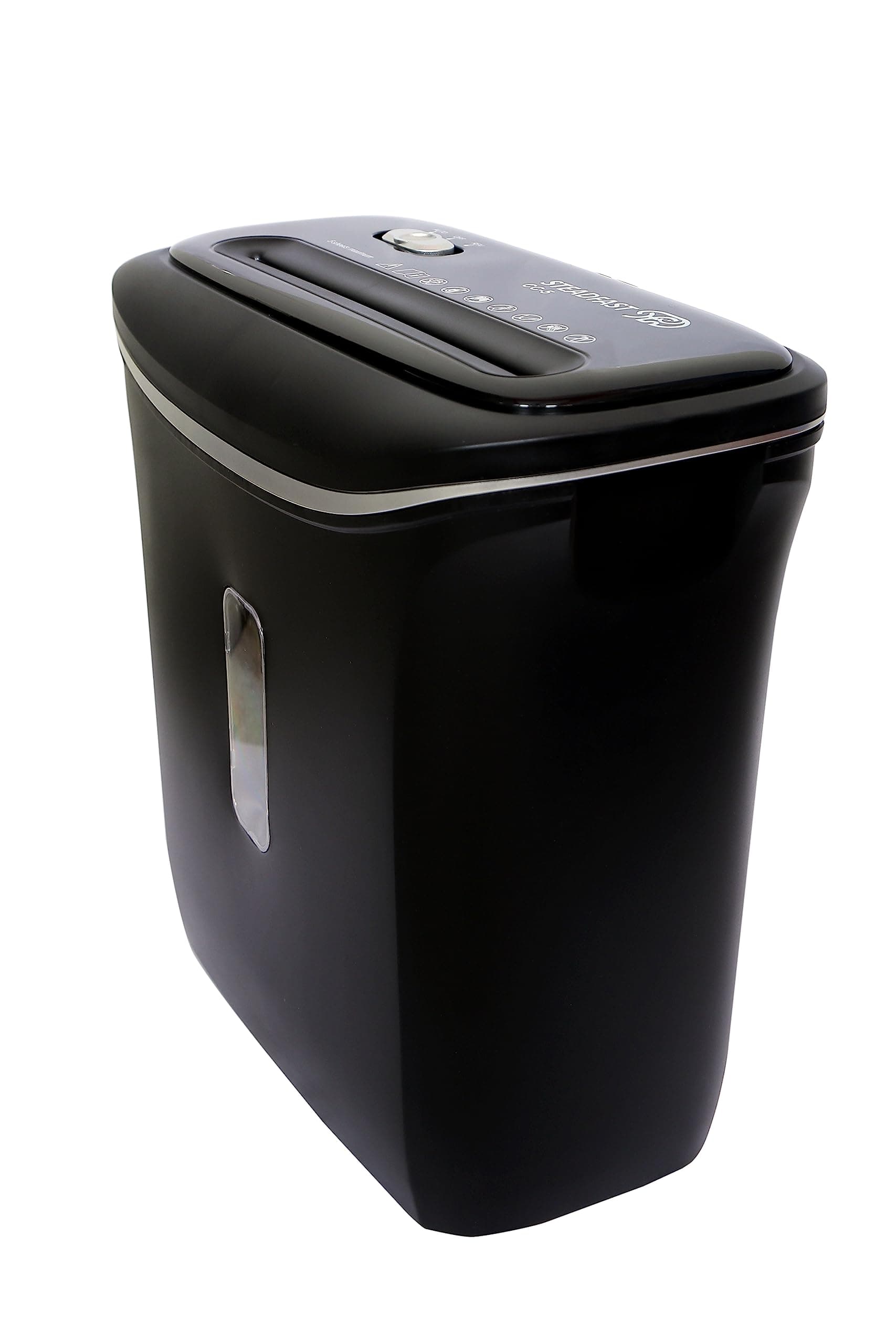 STEADFAST - CC-5-5 Sheet Cross Cut Shredder. Cuts Paper into 5 x 38mm Unreadable Particles with 13 L Bin. Black Colour. Basic Shredder for 1 Person USE.