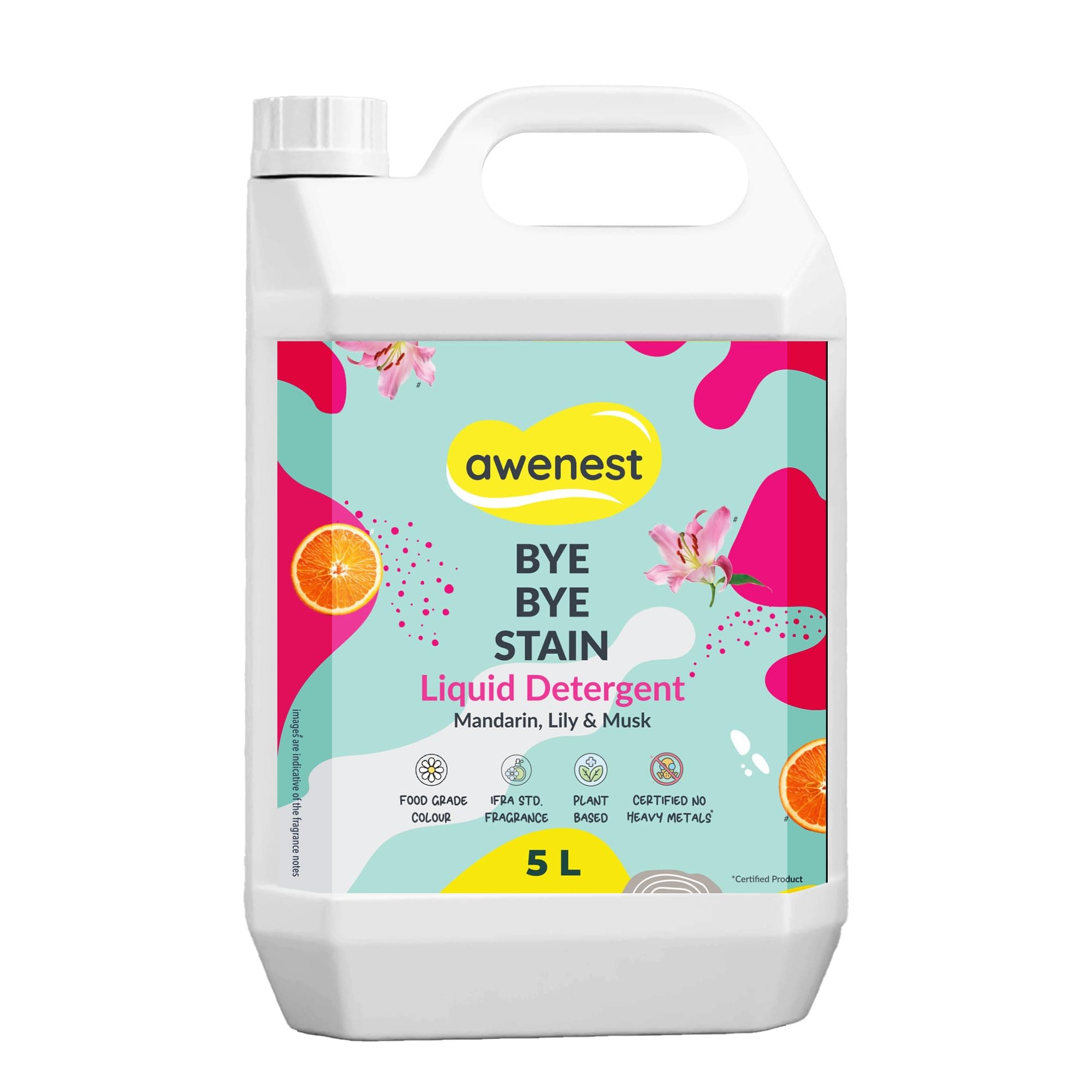 - 5 L Natural Laundry Liquid | Plant-based Bioactives | Top and Front Load | Organic, Eco-friendly, Biodegradable, Herbal | Removes Tough Stains | Long Lasting Fragrance | Fresh, Soft Clothes