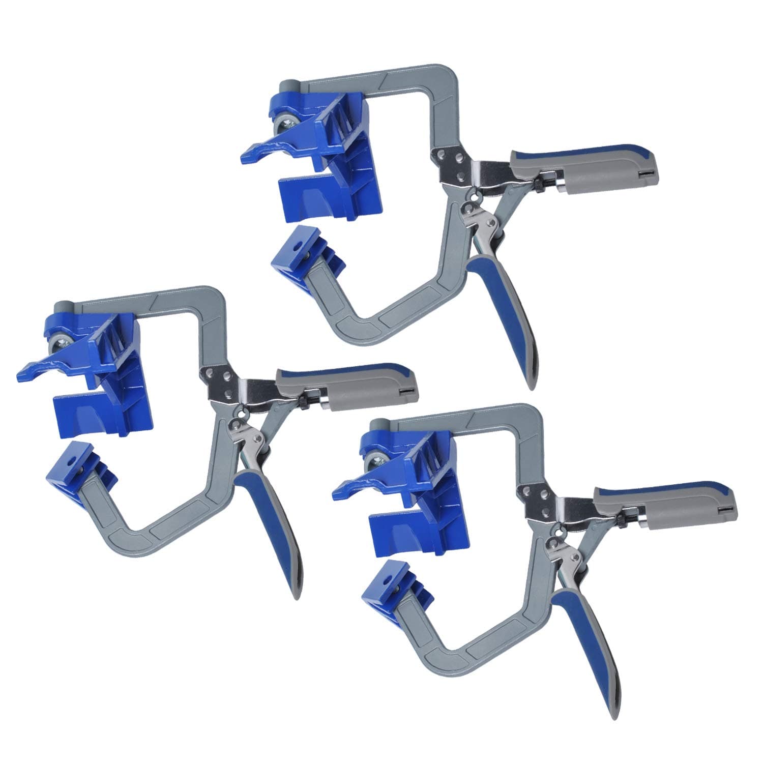Foifatt 90 Degree Corner Clamp Right Angle Corner Clamps Tools T Joints Multifunction Adjustable Woodworking Corner Jig Fixed Pouch Installer, 3 Pack Locking Clamp