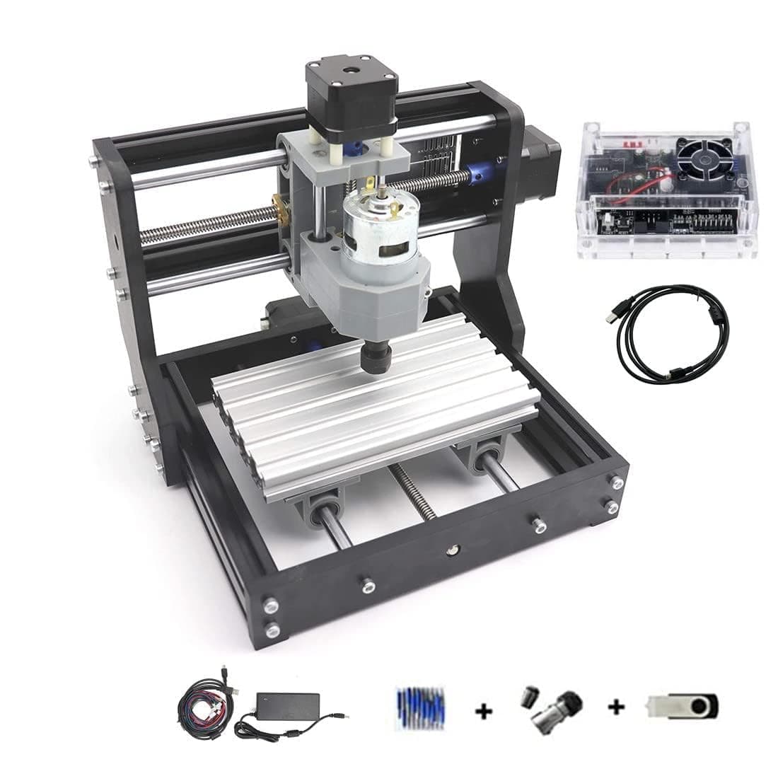 1610 PRO Mini CNC Router Kit,3 Axis Desktop GRBL Control DIY Engraver Engraving Machine,Carving Engrave on Acrylic,PVC,PCB,Plastic,Wood Cutting Milling Machine