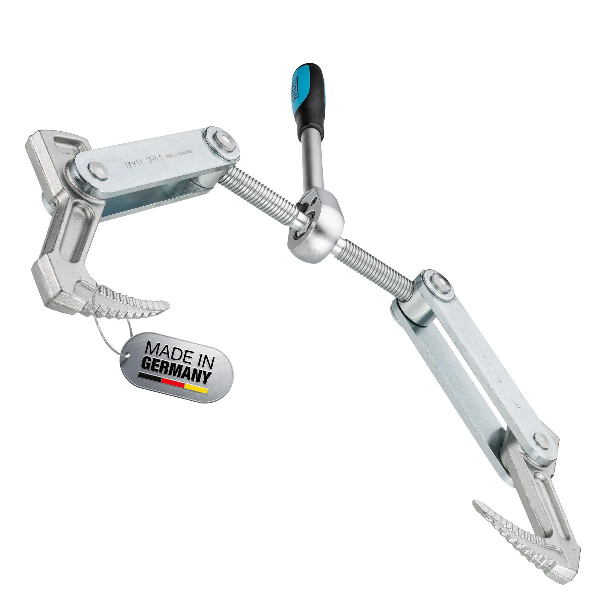 Beam Puller 1774-1 I Clamping Stroke: 4.53 Inches, Total Width: 17.32 Inches, Ratchet Length: 10.83 Inches, Trapezoidal Thread TR 16 X 5 I For Clamping, Pulling and Compressing Timber