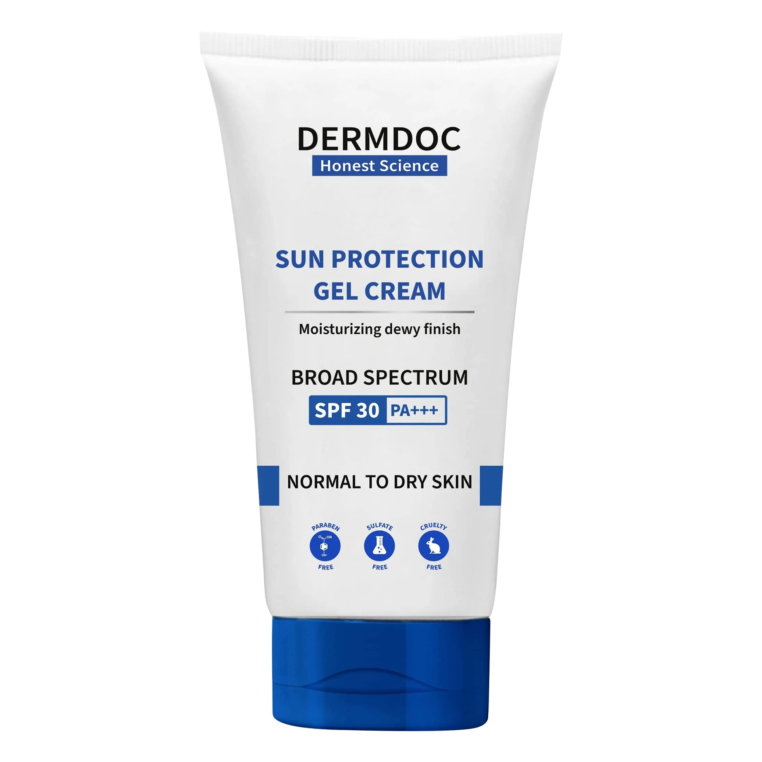 DermDoc UVA & UVB Broad Spectrum Sunscreen With SPF 30 & PA+++ For All Skin Types | 50 g Cream | No White Cast | Water & Sweat Resistant | No Parabens & Sulphates