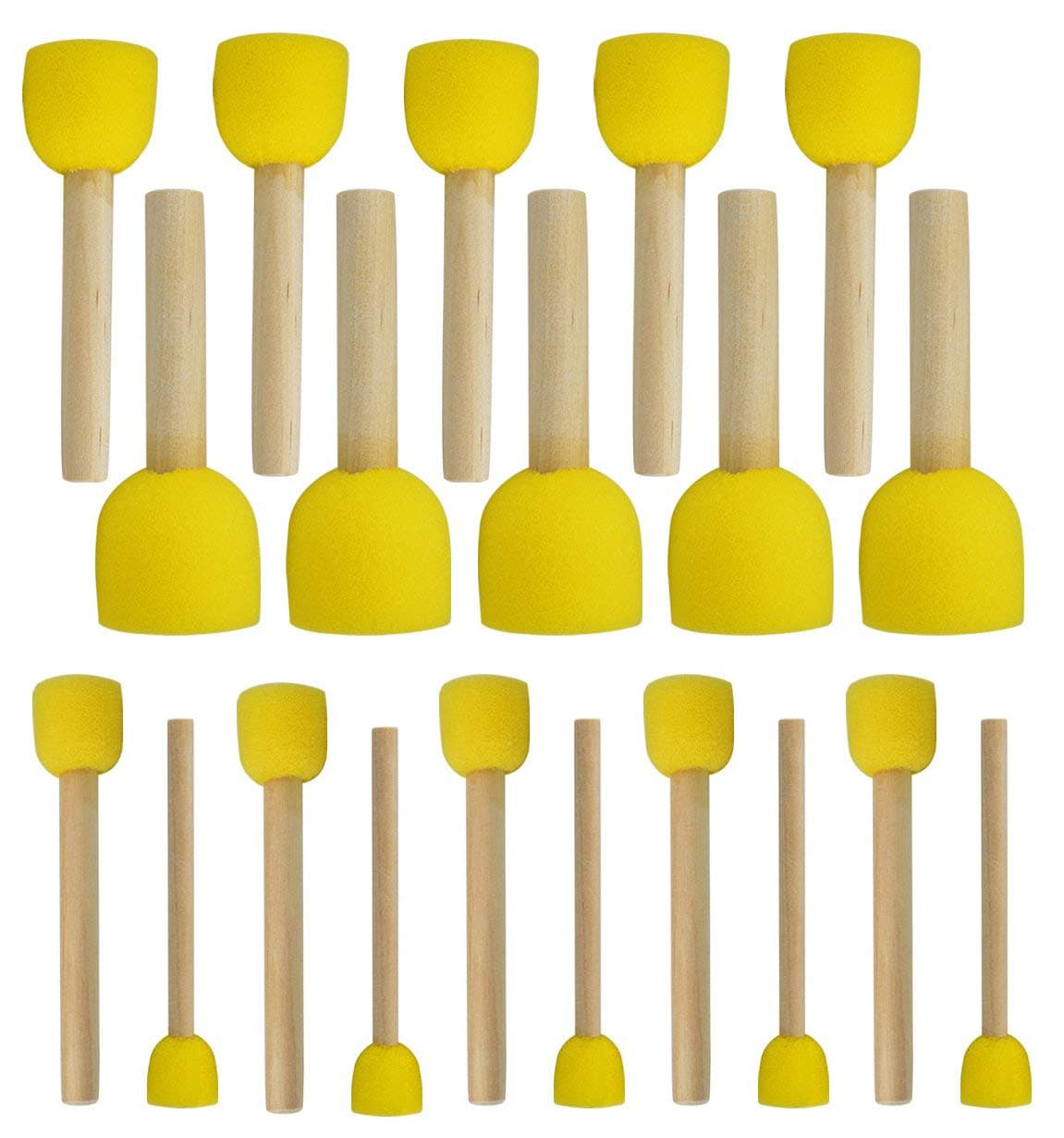 WAFJAMF WAF 20-Pieces Assorted Size Round Sponges Brush Set, Paint Tools for Kids