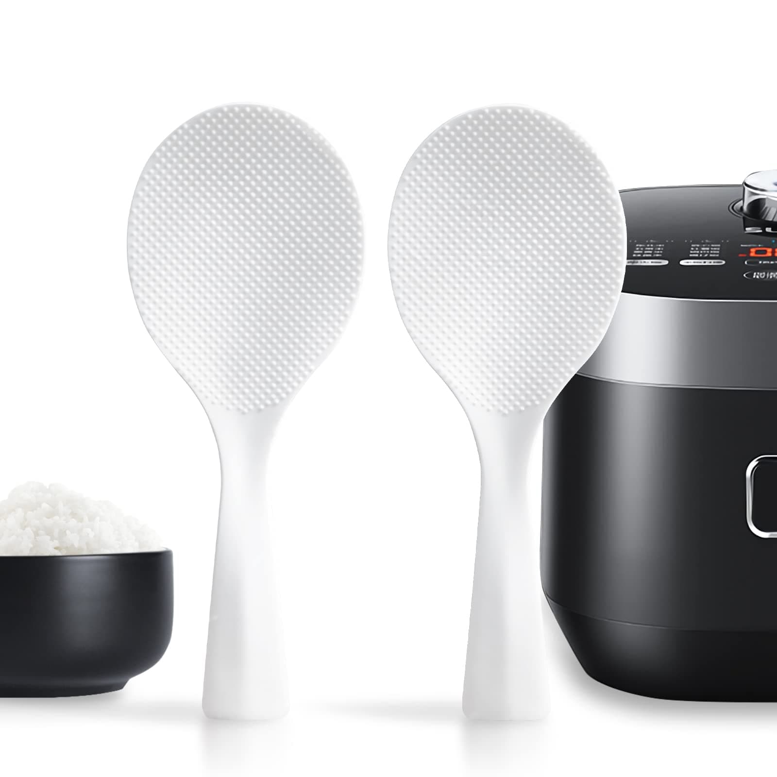 FireKylin 2 Pcs Rice Paddle, Non-Stick Rice Spoon, Stand-up Serving Rice Spatula(White)