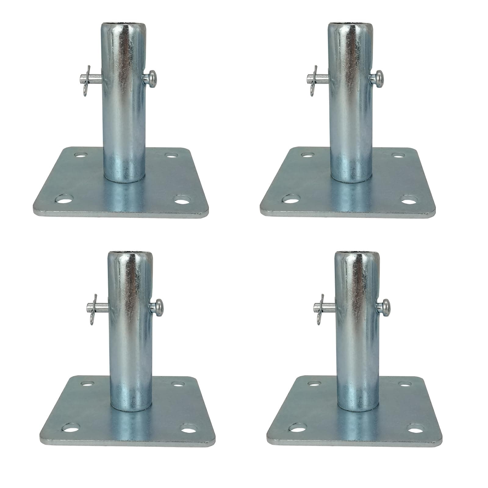 ASTAMOTOR 4 PCS Scaffold Base Plates with Pins for Baker Style Scaffolding, Galvanized