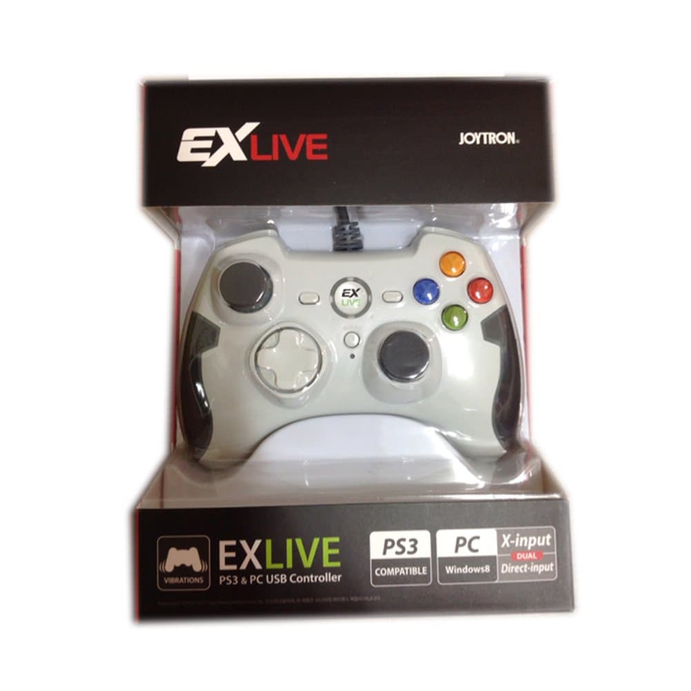 JOYTRON EX LIVE Wired Controller for PS3, PC Gaming Video Games (White)