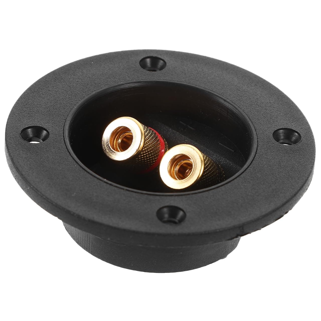 Amosfun TINKSKY Tinksky DIY 2-Way Speaker Box Terminal Binding Post Round Screw Cup Connector Subwoofer Plug (Black)