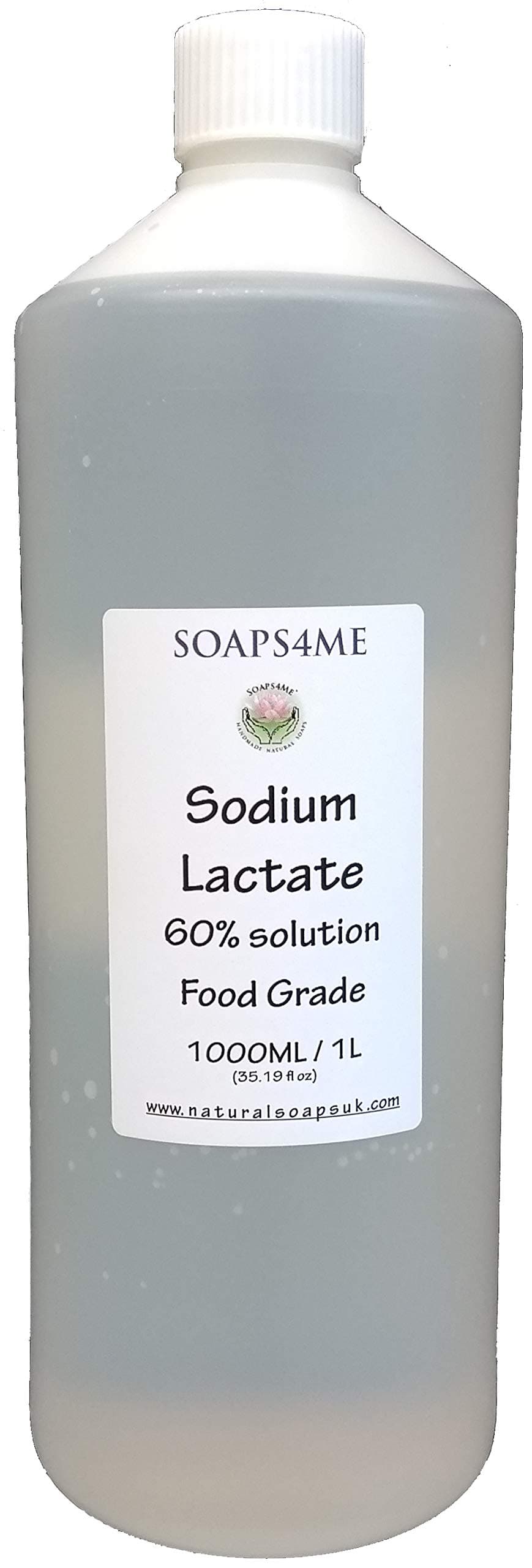 SOAPS4ME Sodium Lactate 60% solution | Food grade | Liquid | 100ML, 500ML, 1000ML (1000ml)