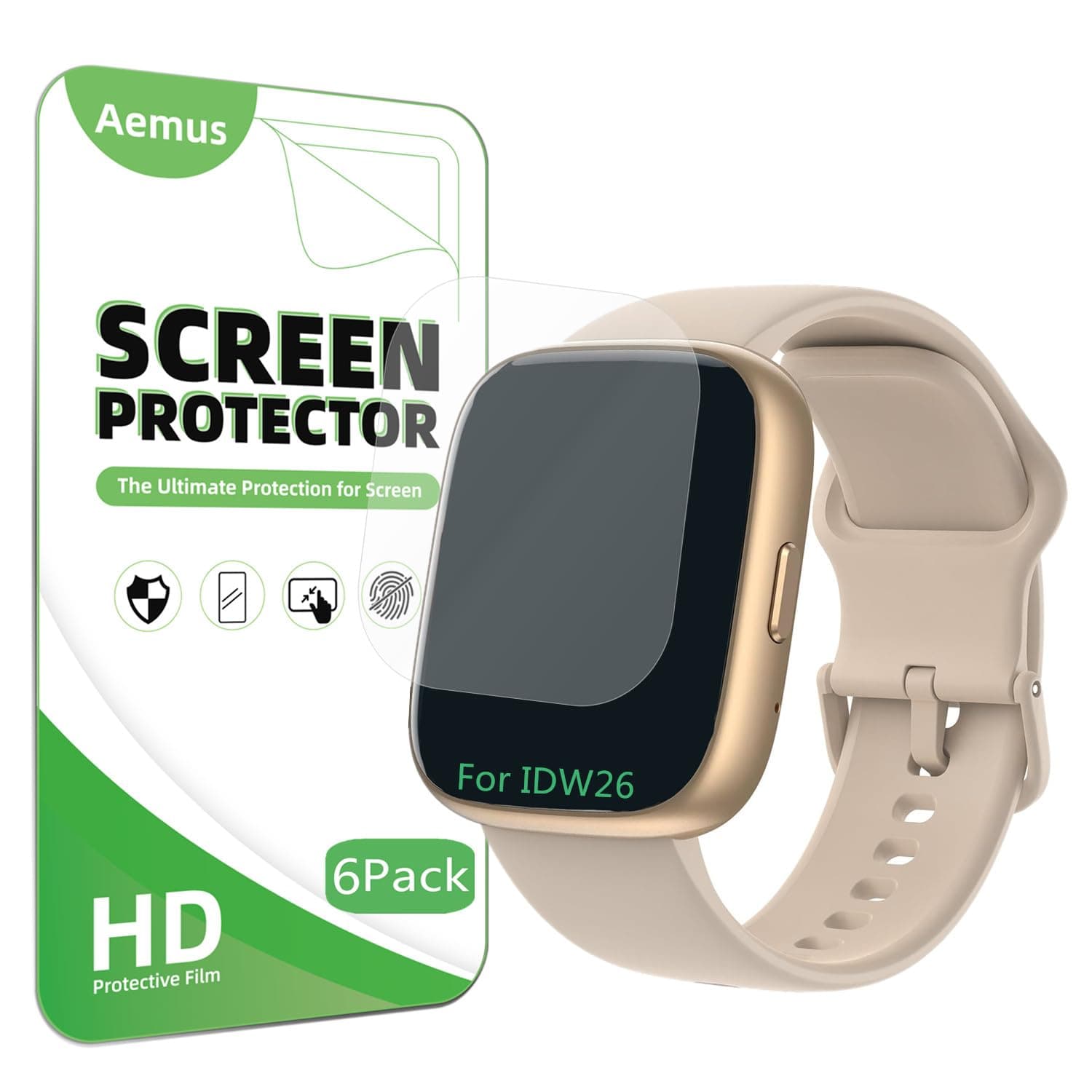 Screen Protector Compatible for Cillso IDW26 / IDW25 Smart Watch 1.83" (6 Pack) Clear TPU Soft Film, Compatible for EchoByte, aeac IDW28 Smartwatch 1.85 Screen Protector