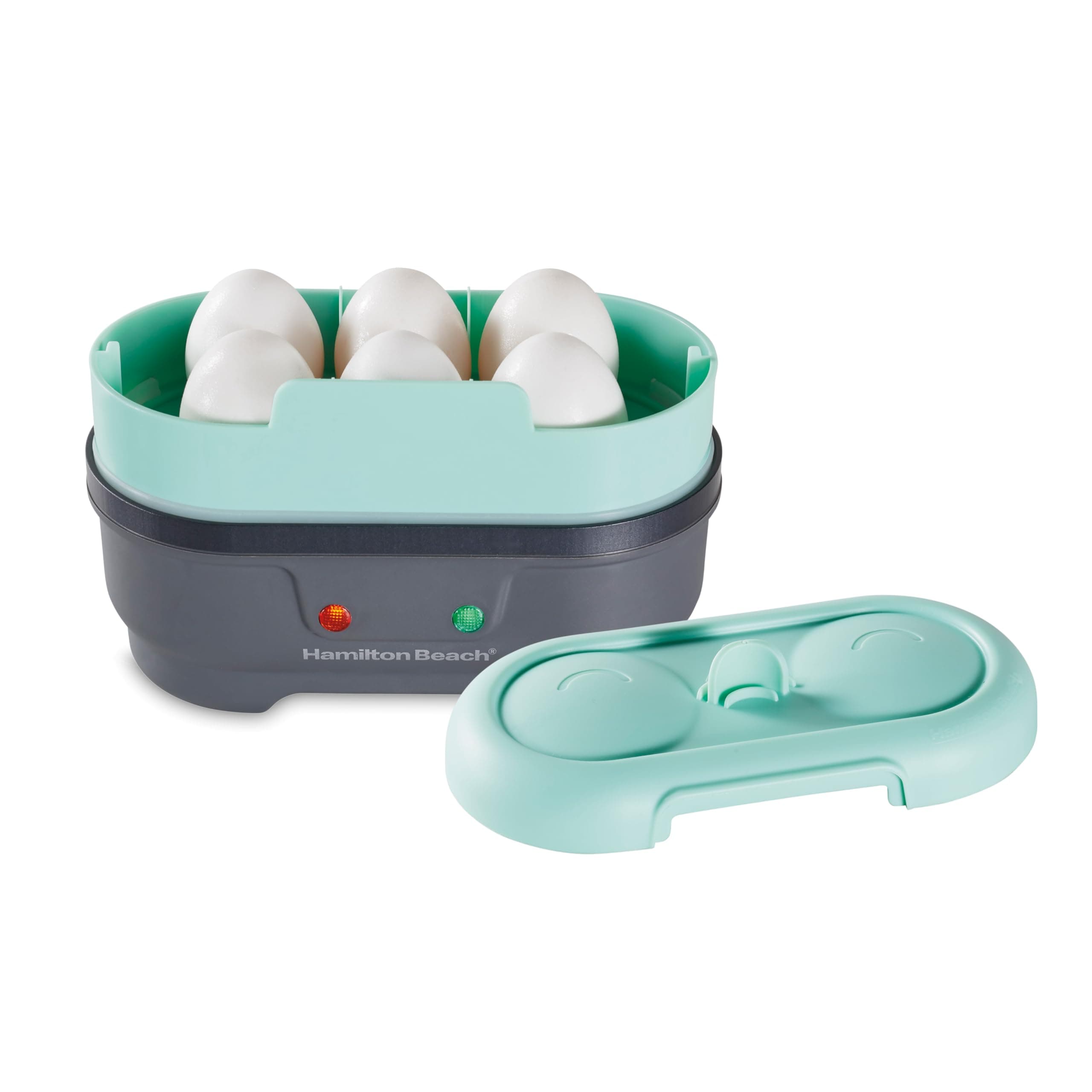 Sous Vide Style Electric Egg Bite Maker, Hard Boiled Egg Cooker & Poacher with Removable Nonstick Tray, Makes 2 in Under 10 Minutes, Teal (25511)