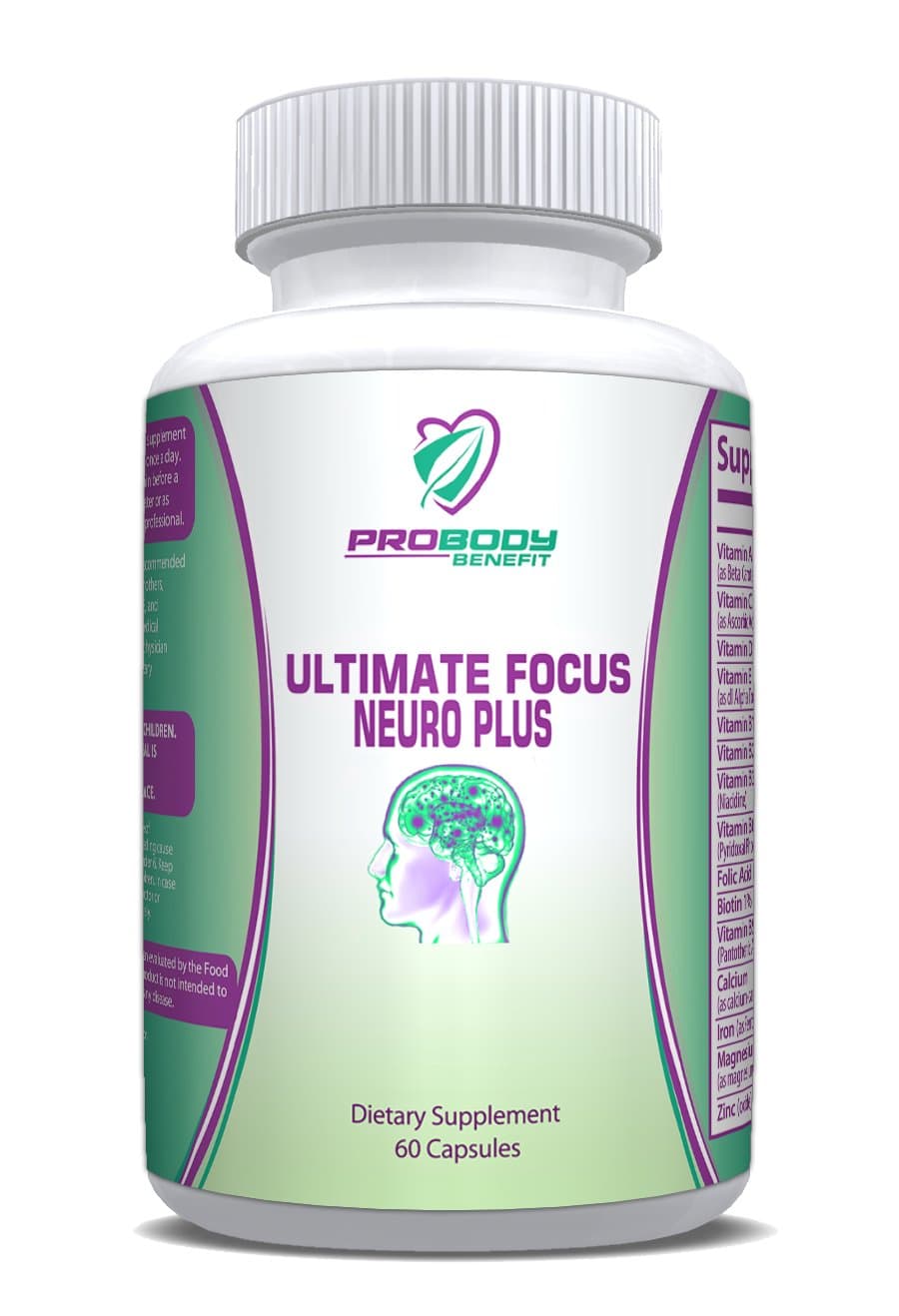 Multivitamin Supplement - Brain & Memory Ultimate Focus Neuro Plus to Improve Concentration & Provide an Energy Boost - Contains Multivitamins, Herbs & Nootropics 60 Capsules