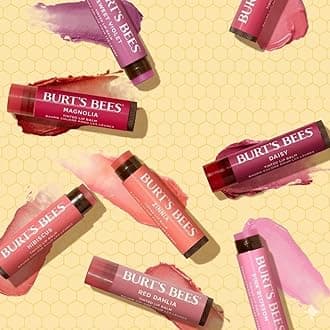 Burt's Bees 6 Pack Tinted Lip Balm Assorted Gift Pack - Pink Blossom, Rose, Red Dahlia, Magnolia, Sweet Violet, Daisy, Hibiscus, Choosen at Random