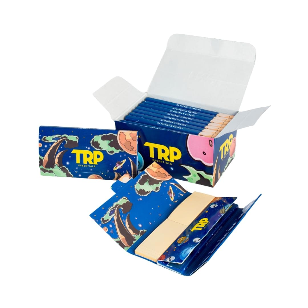 TRP Essentials Booklets Brown King Size Smoking Rolling Paper 10 Packs of 33 Leafs with 33 Filter Tips Each