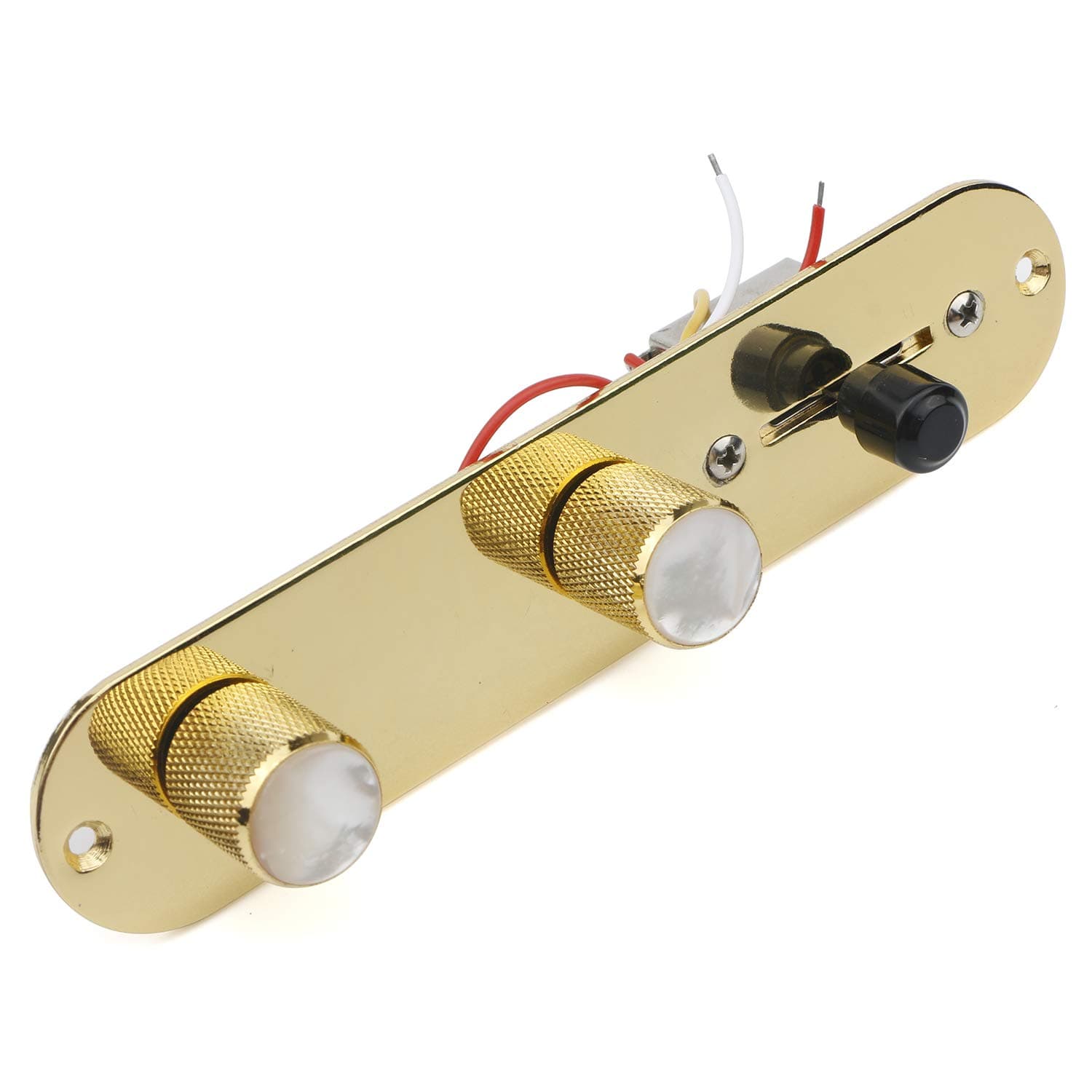 SWh Guitar Gold 3 Way Control Plate Wired Loaded Switch Wiring Harness Knobs for Fender Telecaster Electric Guitar