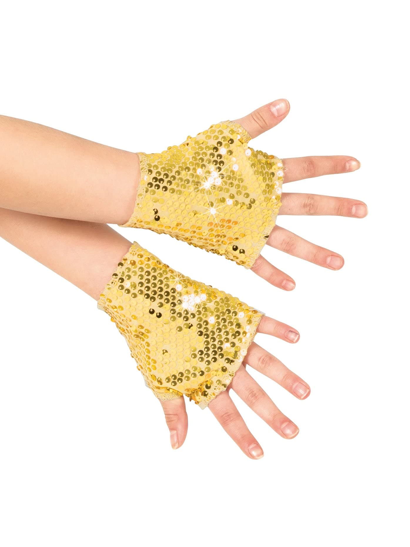 Double Platinum Girls Sequin Biker Gloves