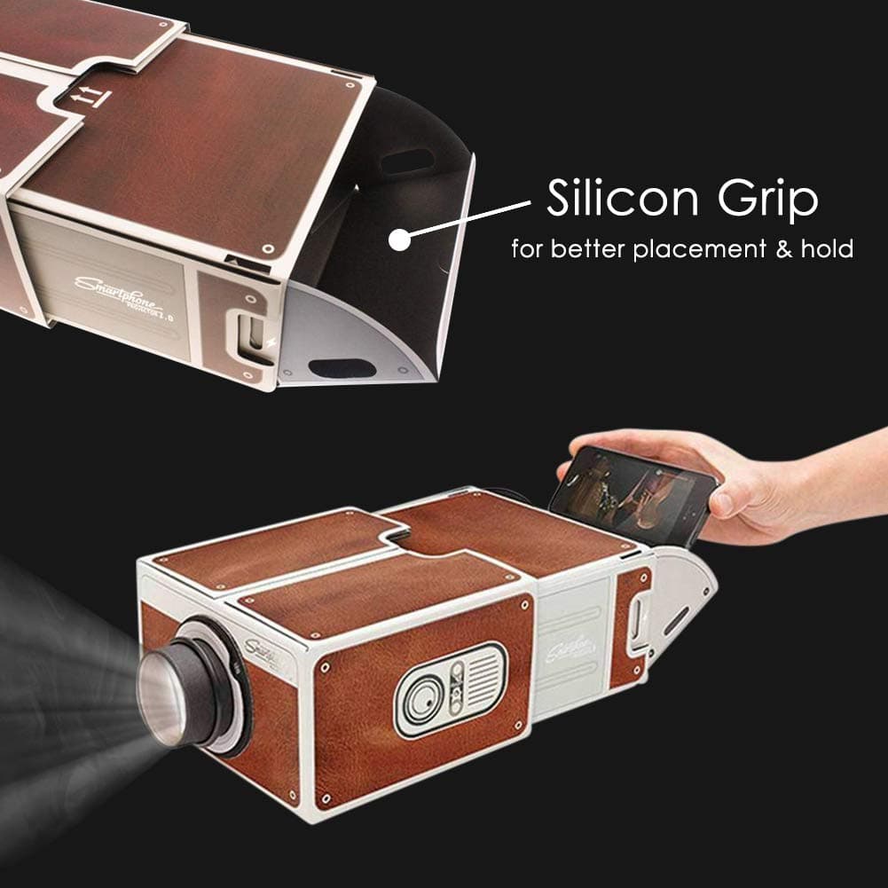 DYTesa DIY 3D Projector Cardboard Mini Smartphone Projector Light Novelty Adjustable Mobile Phone Projector Portable Cinema