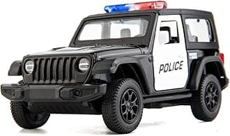 BDTCTK 1/36 Scale Wrangler Police Car Model, Zinc Alloy Die-Cast Pull Back Vehicles Kid Toys for Boy Girl Gift (Wrangler Police Car)