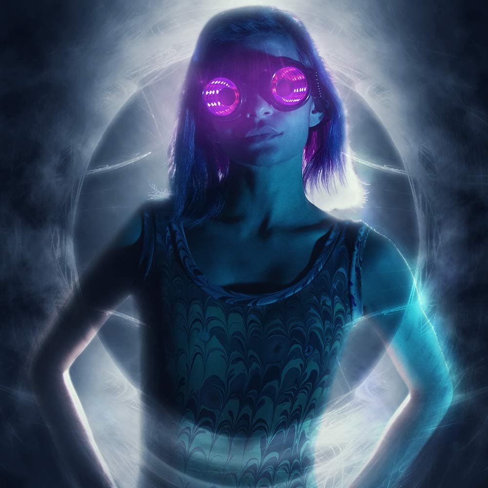 GloFXPixel Pro Infinite Portal Goggles [350+ Epic Modes] - Programmable Rechargeable Light Up EDM Festival Rave Party Sungl Glow LED Gl