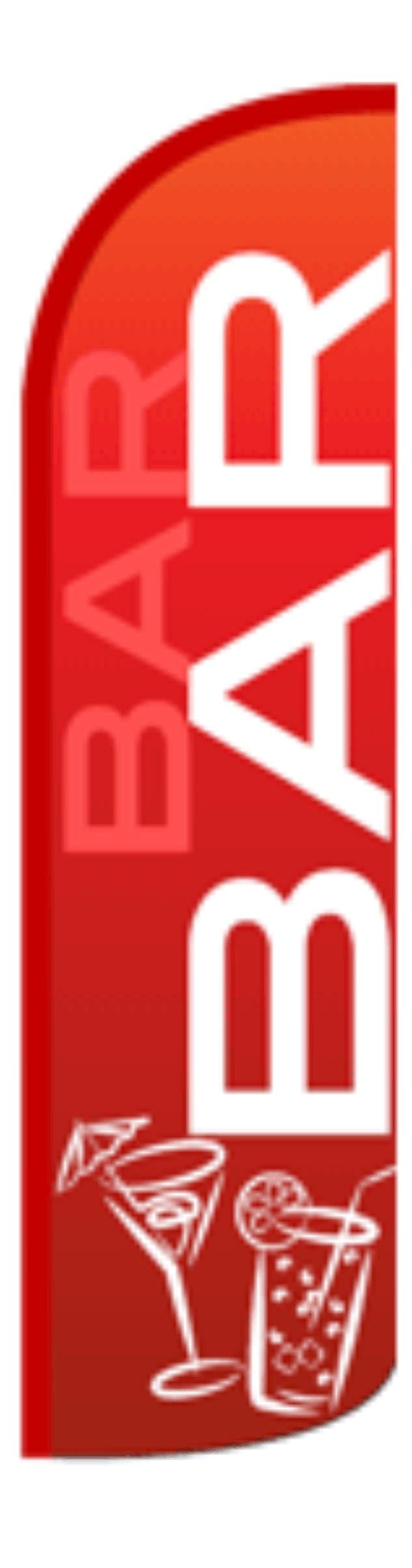 The Flagman BAR FEATHER FLAG 2.8M INCLUDING POLE 3.4M.FREE POST