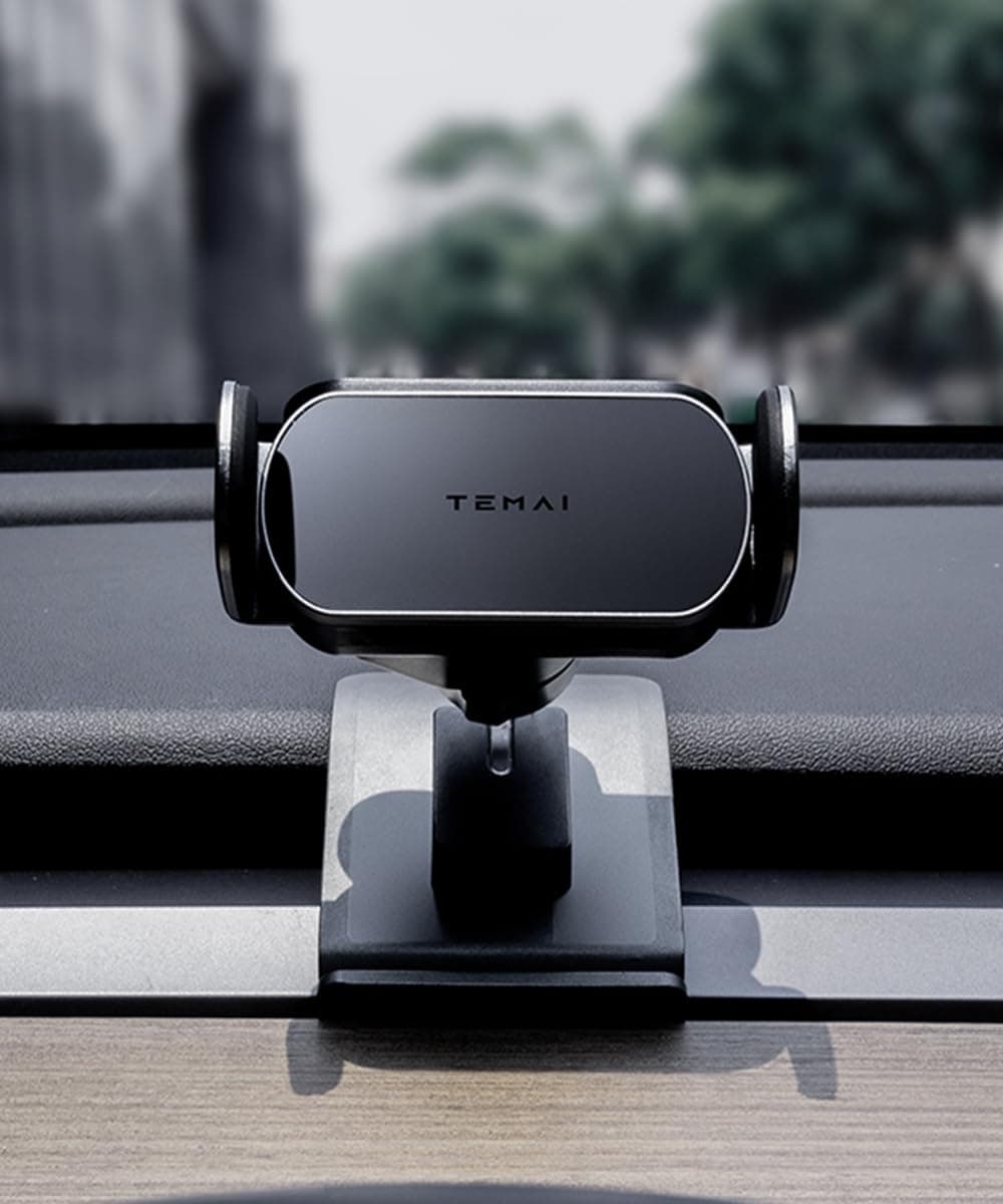 Tesla Model 3/ Model Y 15W Fast Charging Wireless Car Charger Dashboard Clip-Type Cell Phone Holder Dashboard Clip-Type Solar Charge Cell Phone Holder (Movable Pedestal)