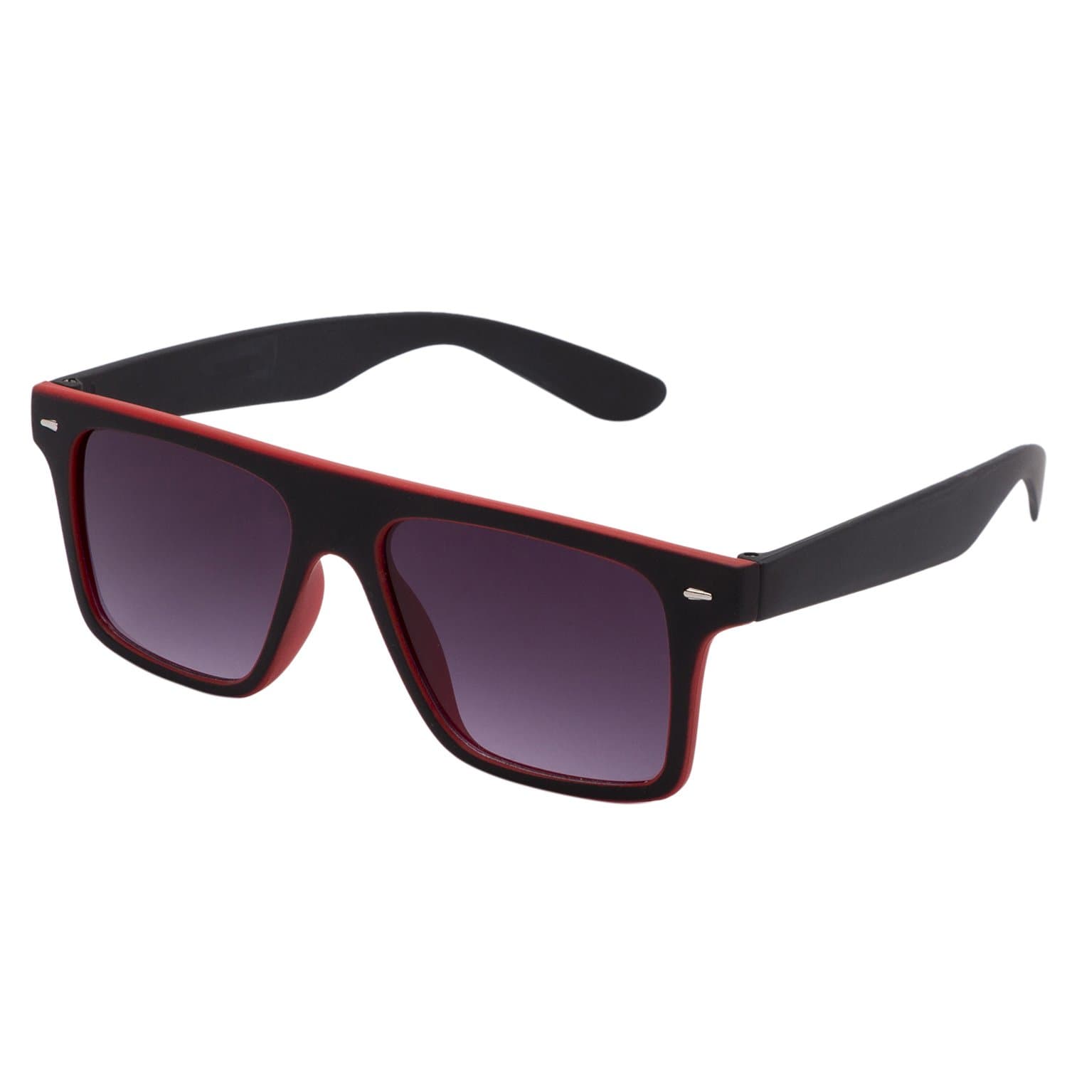Agera UV Portected Rectangular Black and Red Frame Gradient Sunglasses for Men and Women