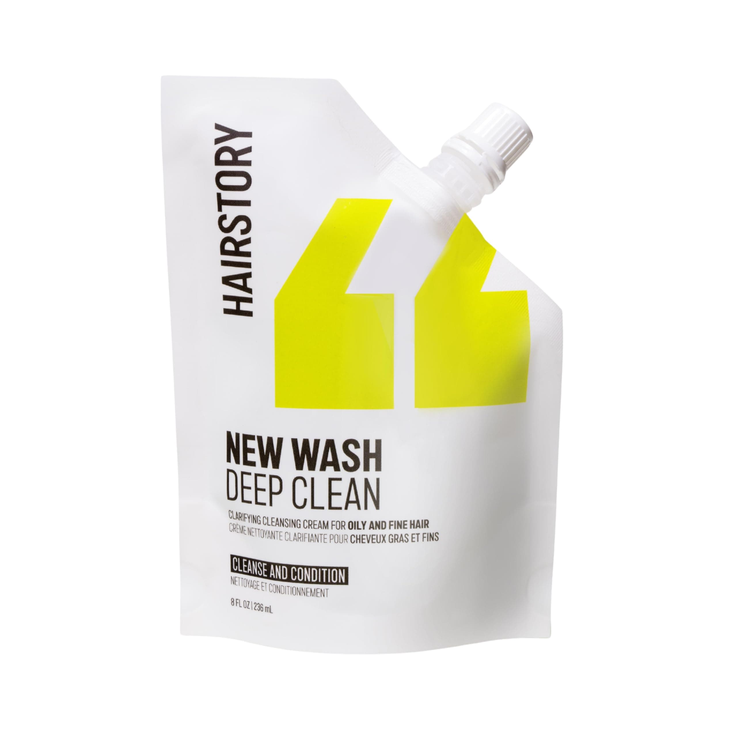 New Wash Deep Clean Refill, Clarifying Cleansing Cream for Oily & Fine Hair, Detergent Free Shampoo & Conditioner Alternative, 8oz