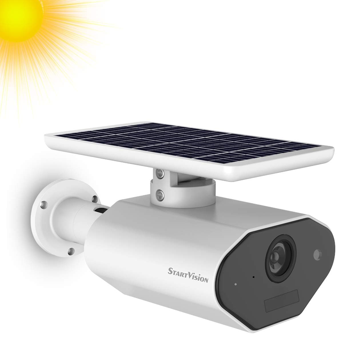StartVision Solar Security Camera Wireless, Outdoor Wifi Home Camera 2.4GHz Wifi Camera with Motion Detection Night Vision, Wire Free Surveillance Camera Built in Battery, IP66 Waterproof