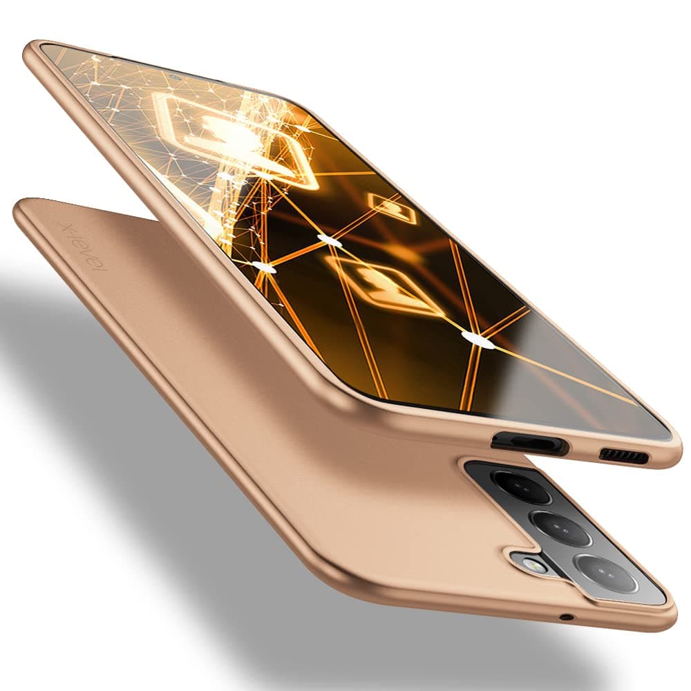 X-level Samsung Galaxy S22+ Plus Case Slim Fit Soft TPU Super Thin [Guardian Series] S22 Plus Phone Back Cover Light Protective Matte Finish Coating Case Compatible Samsung S22 Plus-Gold