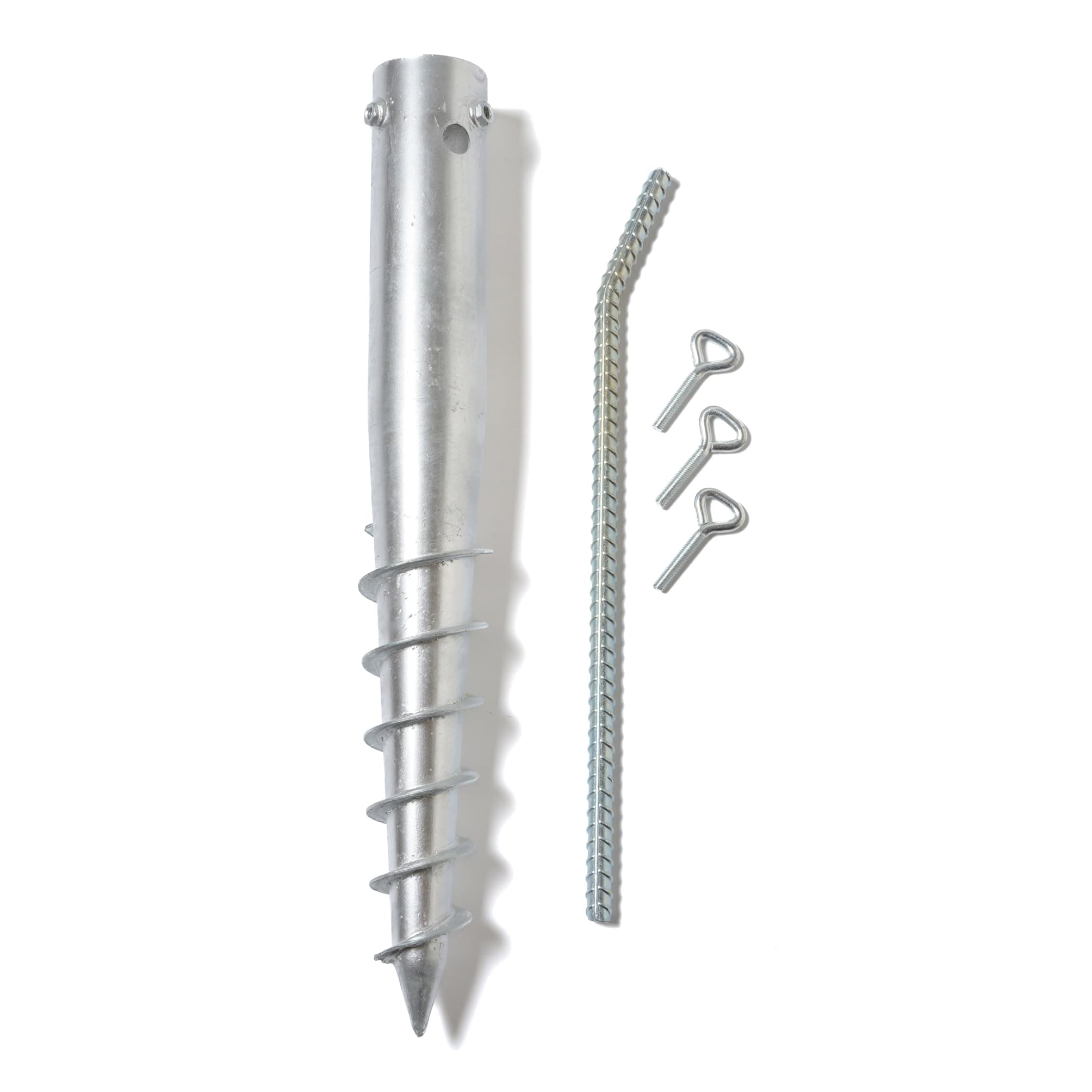 American Ground Screw Model 3 - Versatile Ground Anchor for Round Posts, Flag Poles & Fences - Easy Install, No-Dig 22" Screw-in Stake (Fits up to 2-3/8" Diameter Poles)