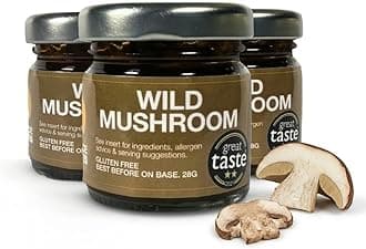 Wild Mushroom Cooking Sauce (3 Jars x 28g) | Steak Sauce Concentrate | Mushroom Risotto Sauce | Just Add Cream or Crème Fraîche | Marinade, Rub or Stir-Fry | Gluten Free | By SA Sauces