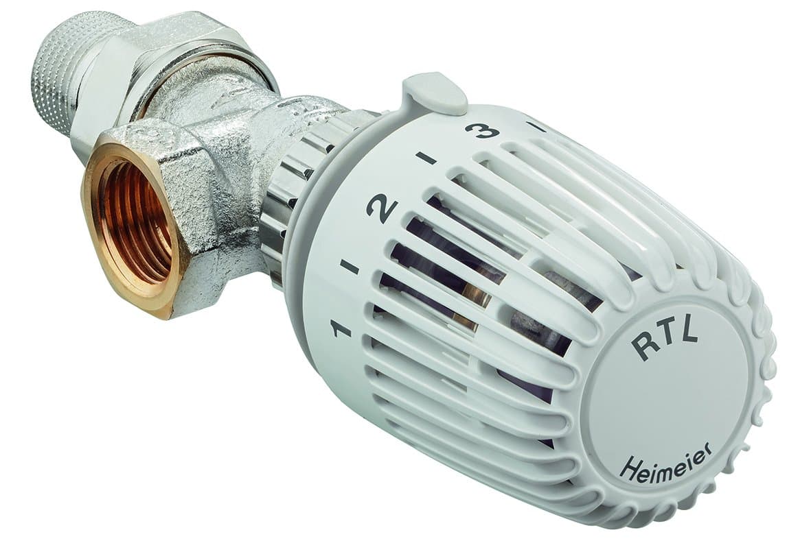 TA Heimeier 9173-02.800 Return Temperature Limiter RTL Corner Type RG Nickel-Plated R 1/2 Male Thread