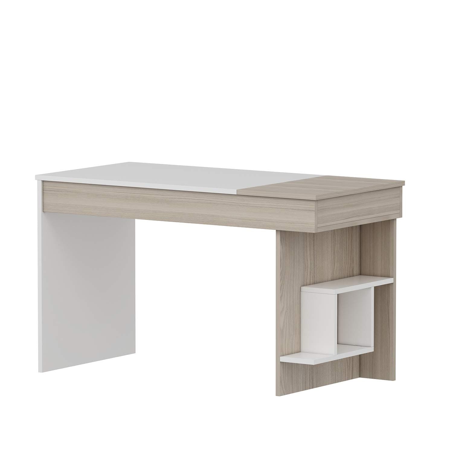 HOMIDEA HIDDEN Bureau - Computer Workstation - Home Office Desk - Writing Table with shelf unit in modern Design (Avola/White)