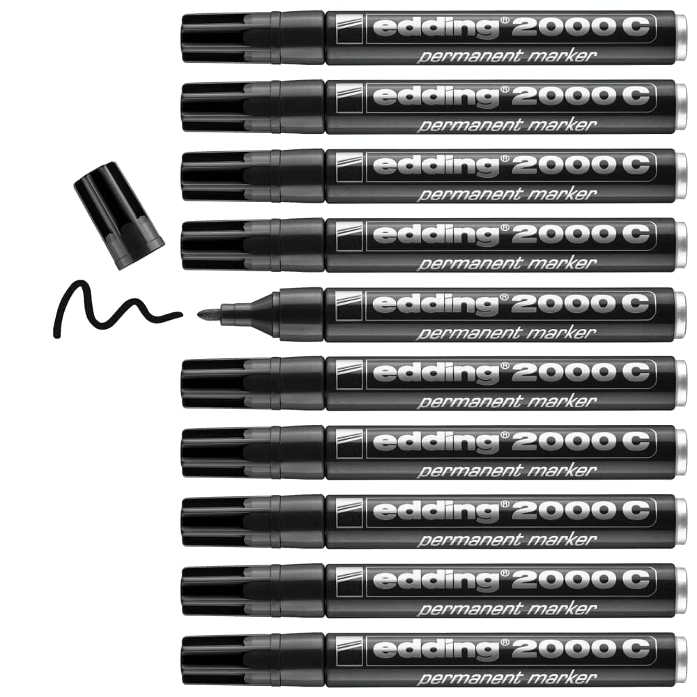 2000C Permanent Marker Bullet Tip 1.5-3mm Line Black Ref 2000C-001 [Pack of 10]