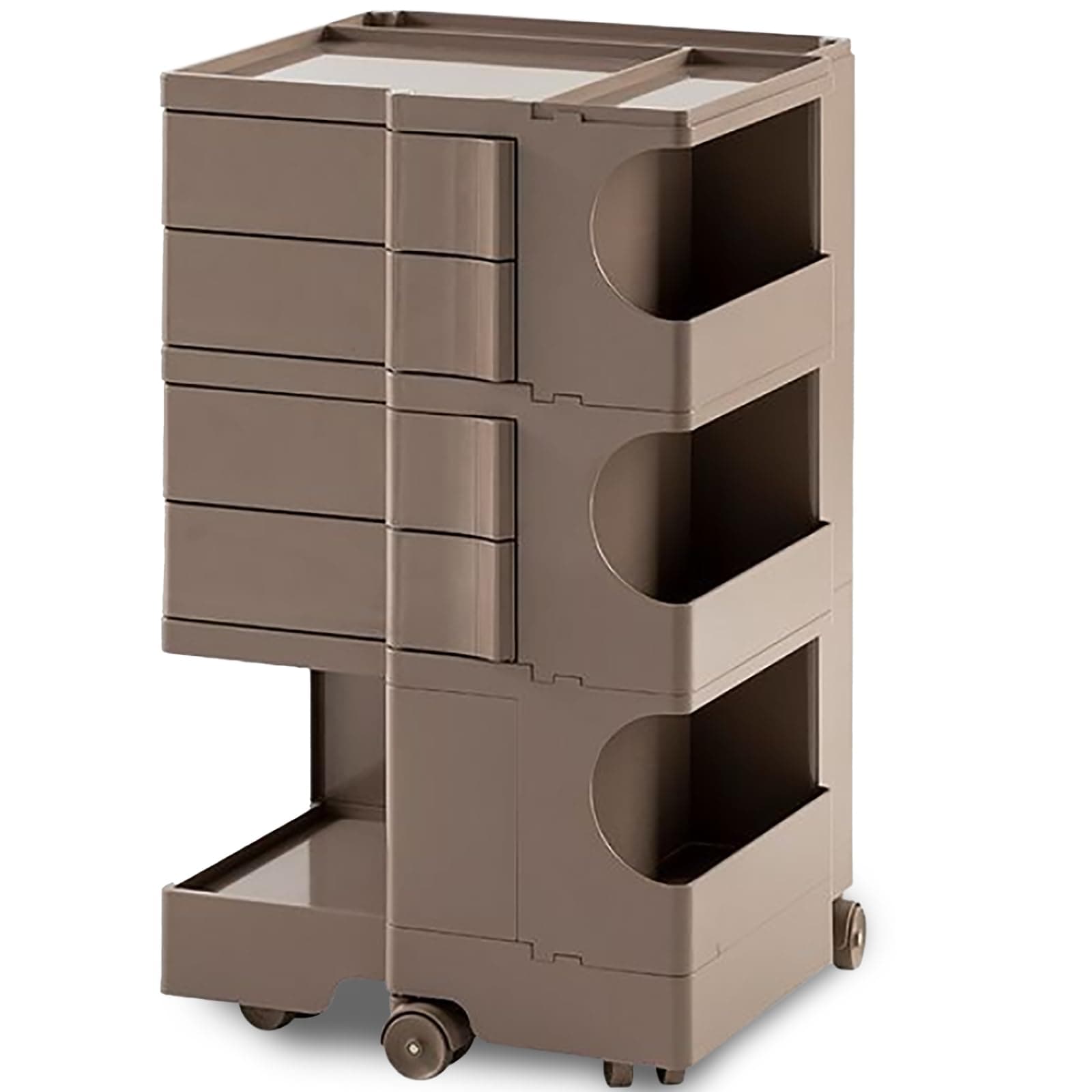 Multipurpose Utility Storage Cart - Ultra Storage Caddy with Wheels and Swing Out Drawers - Designer Trolley Cart - Mobile Caddy for Salon Supplies, Kitchen Bathroom Portable Cabinet - Wet Sand